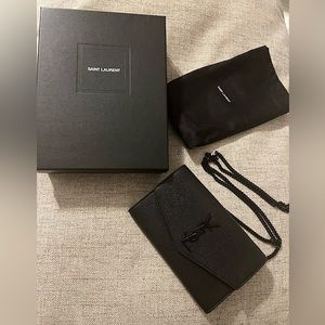 YSL Uptown Wallet on chain Black/Nero